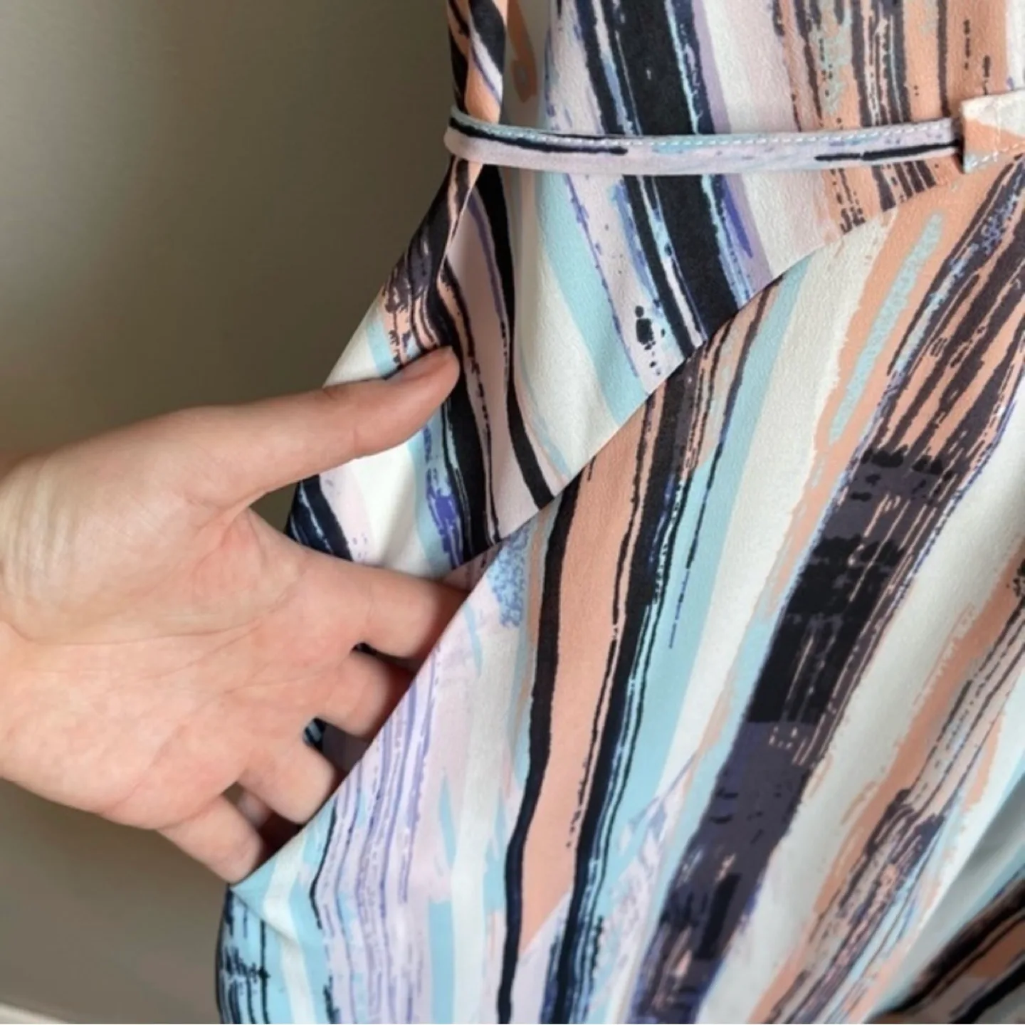 Dex Sleeveless Striped Knee Length Lined Shift Dress Size S image indicator(3)