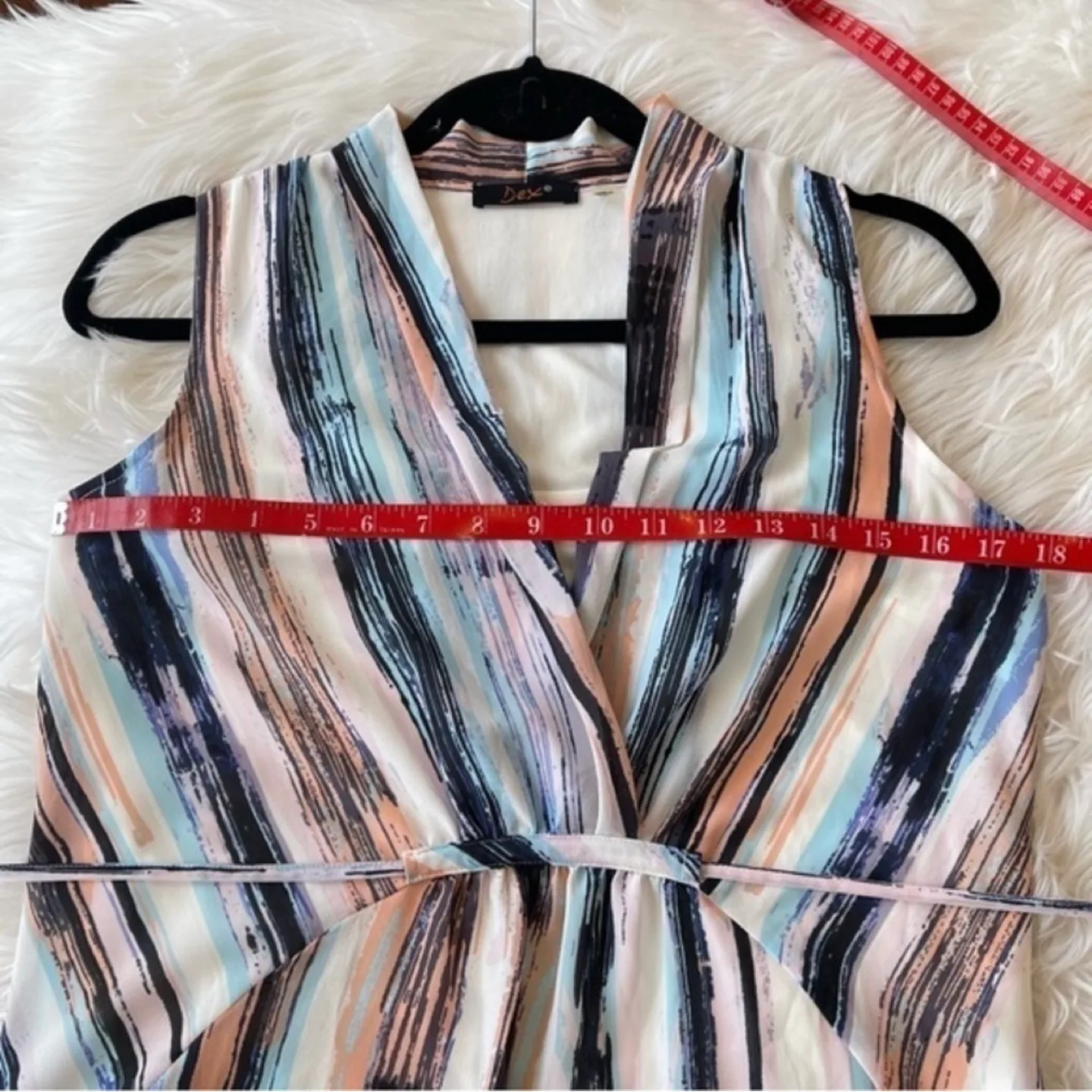 Dex Sleeveless Striped Knee Length Lined Shift Dress Size S image indicator(7)