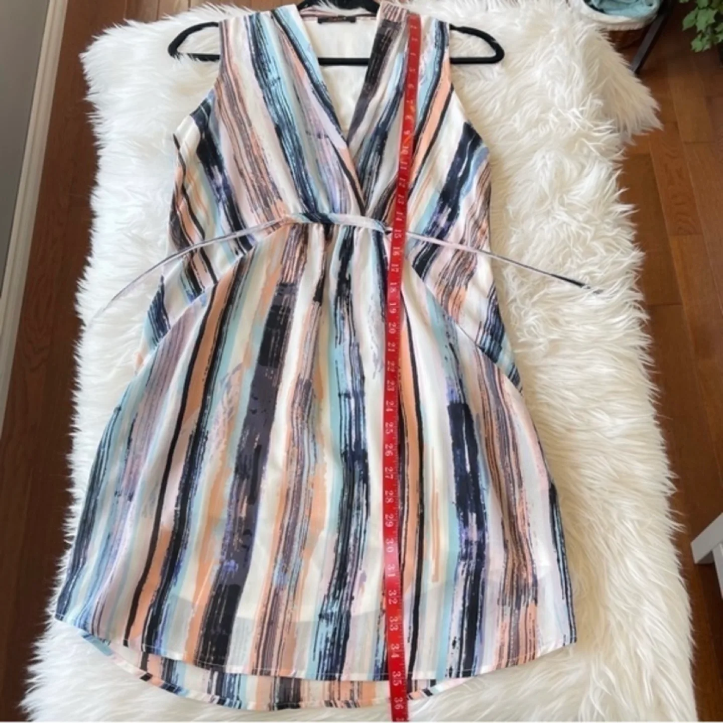 Dex Sleeveless Striped Knee Length Lined Shift Dress Size S image indicator(9)