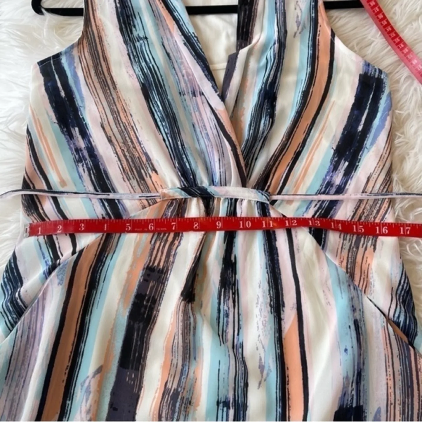 Dex Sleeveless Striped Knee Length Lined Shift Dress Size S image indicator(8)