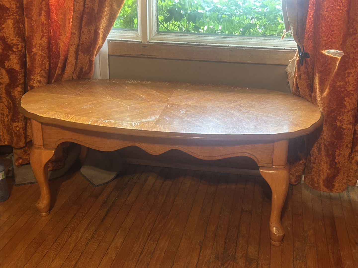 Used Wooden Oval Coffee Table