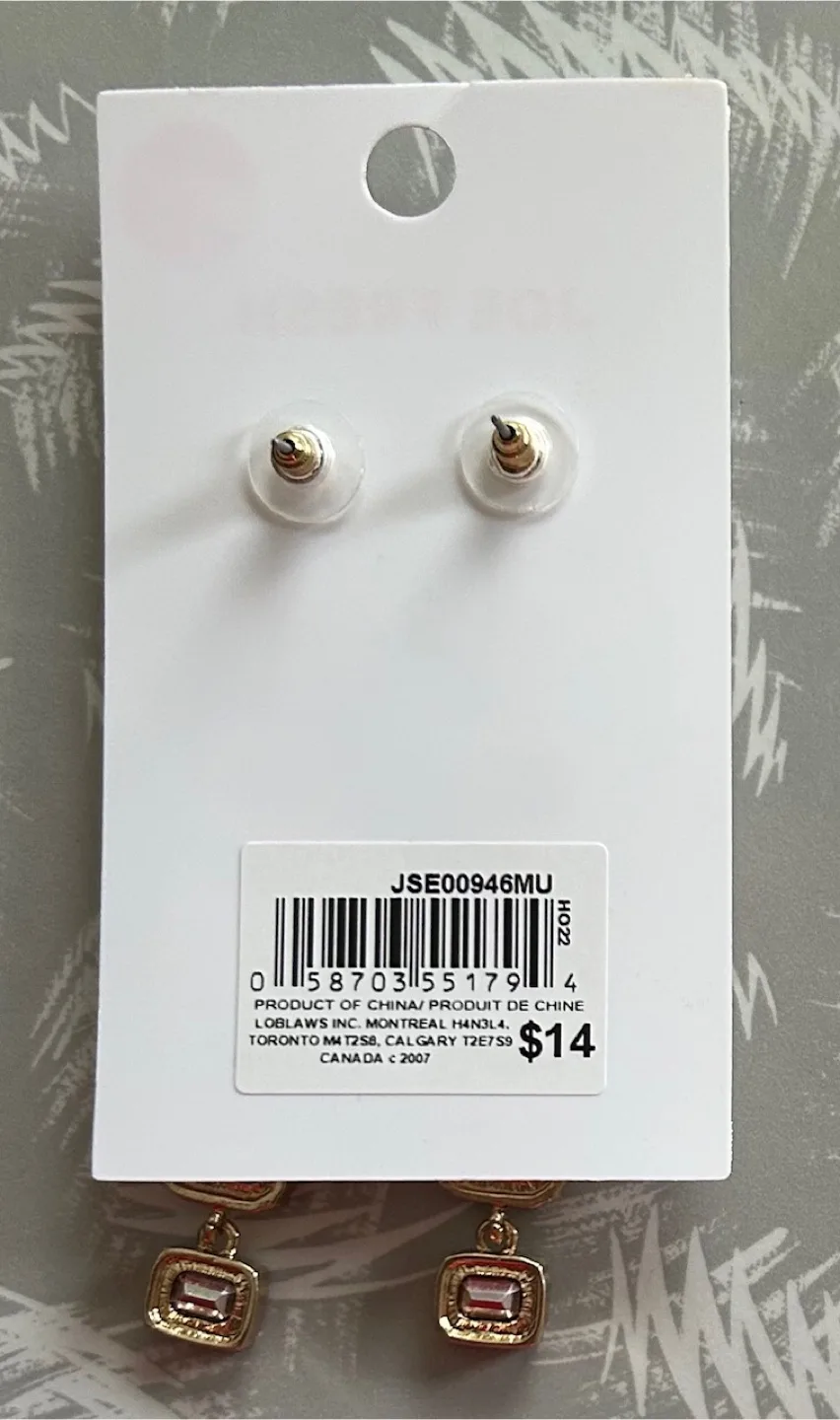 🤩 Joe Fresh Pink and Purple Stone Earrings image indicator(3)