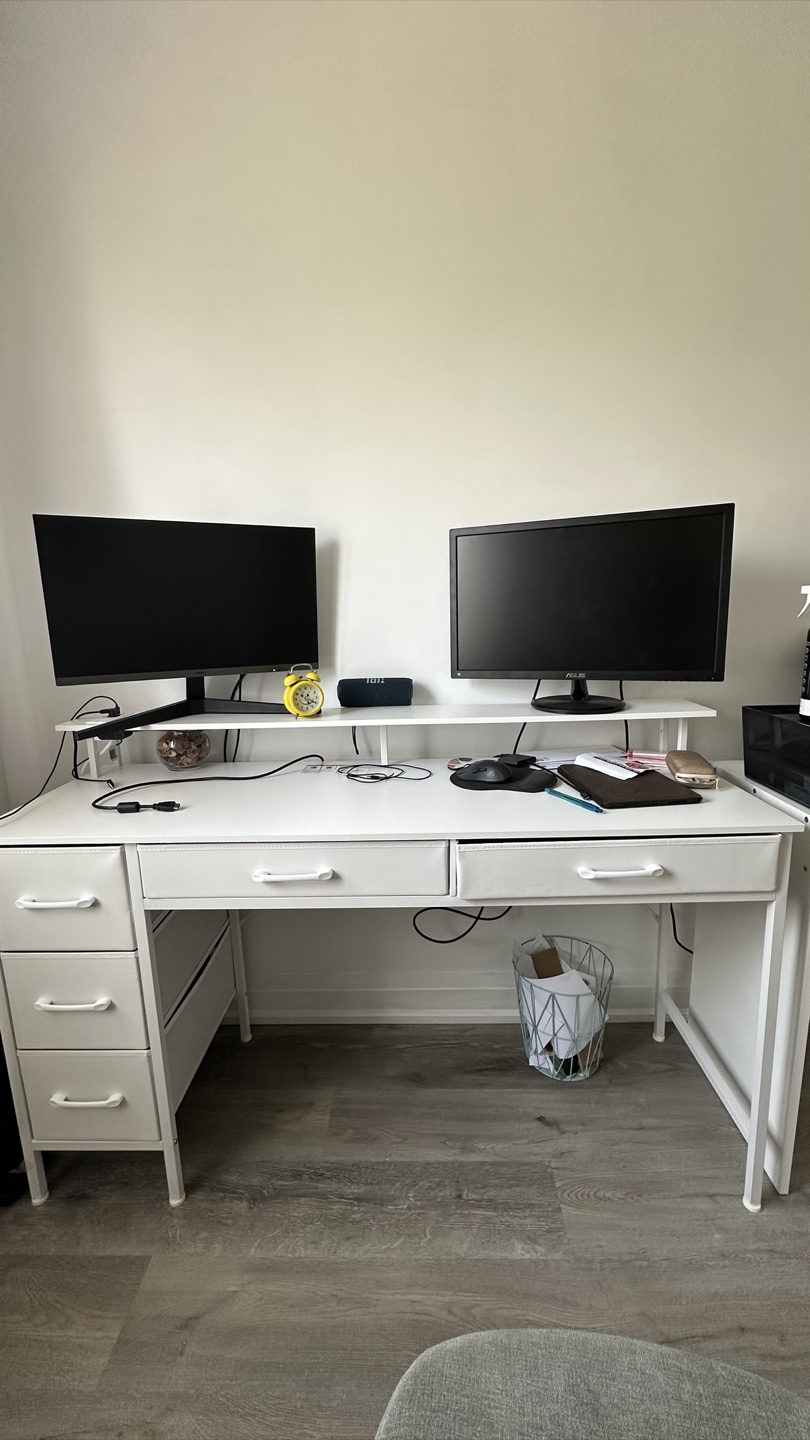 White Desk with Shelving