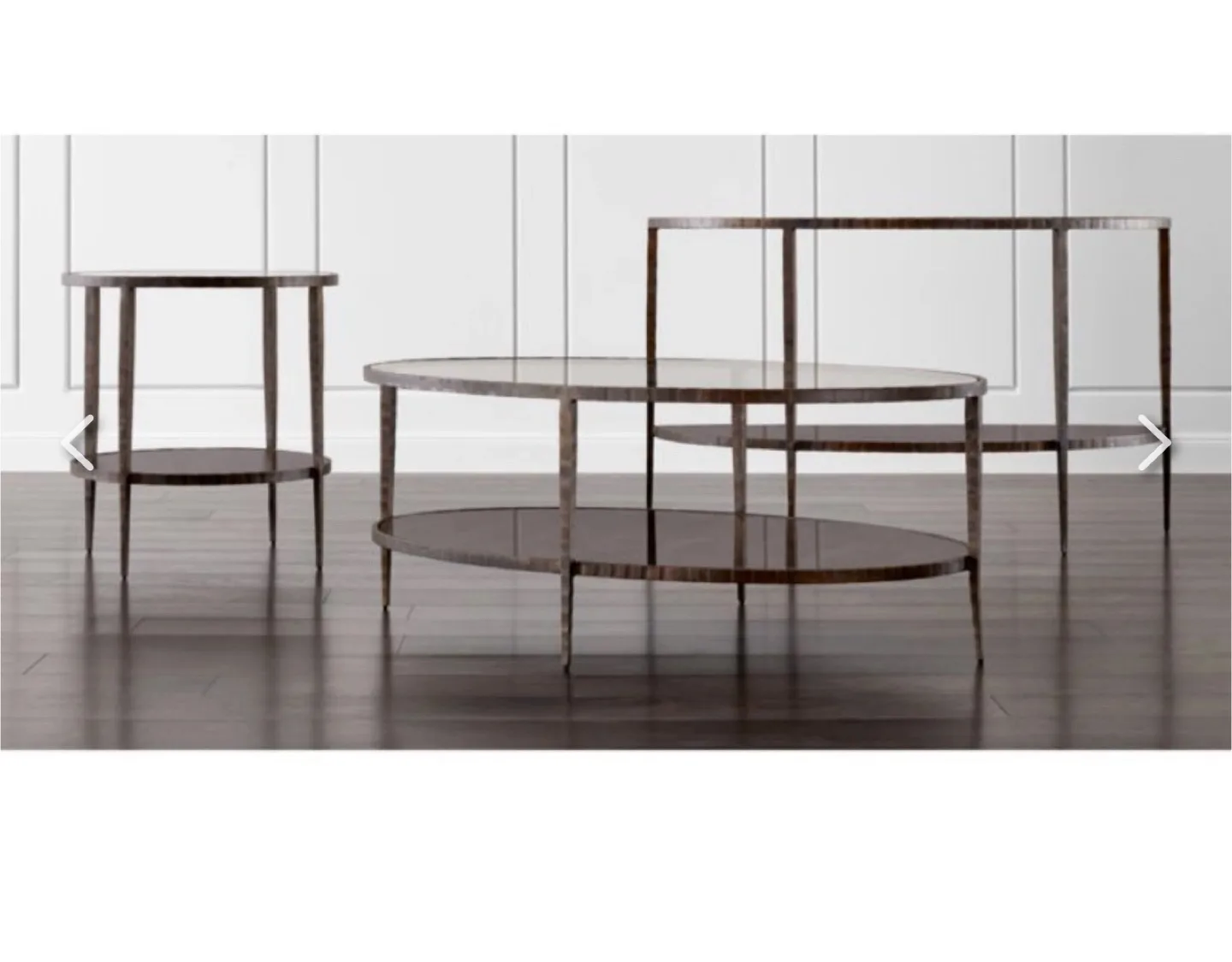 Crate and Barrel Clairemont Metal and Glass Tables thumbnail