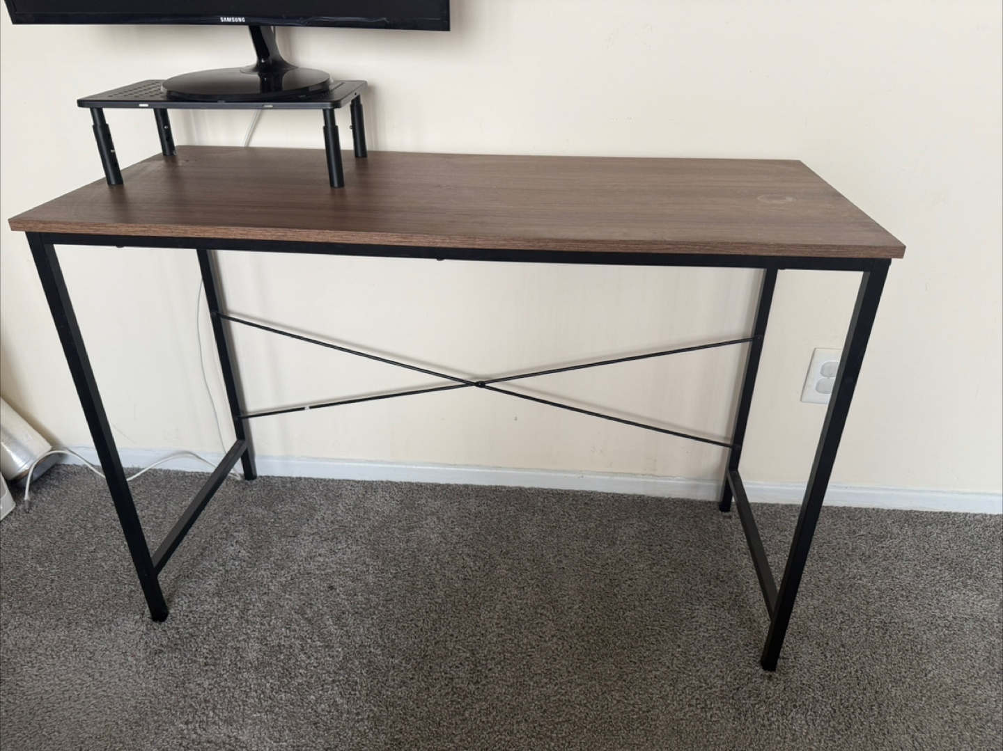 Wooden Desk with Black Metal Legs - photo 2