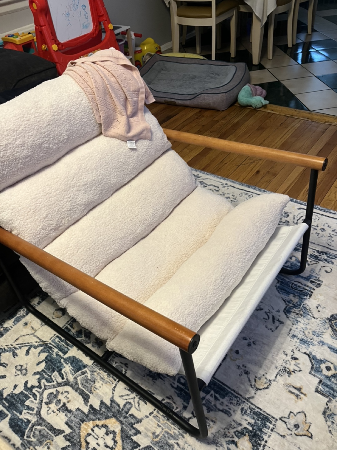White Sherpa Lounge Chair - photo 2