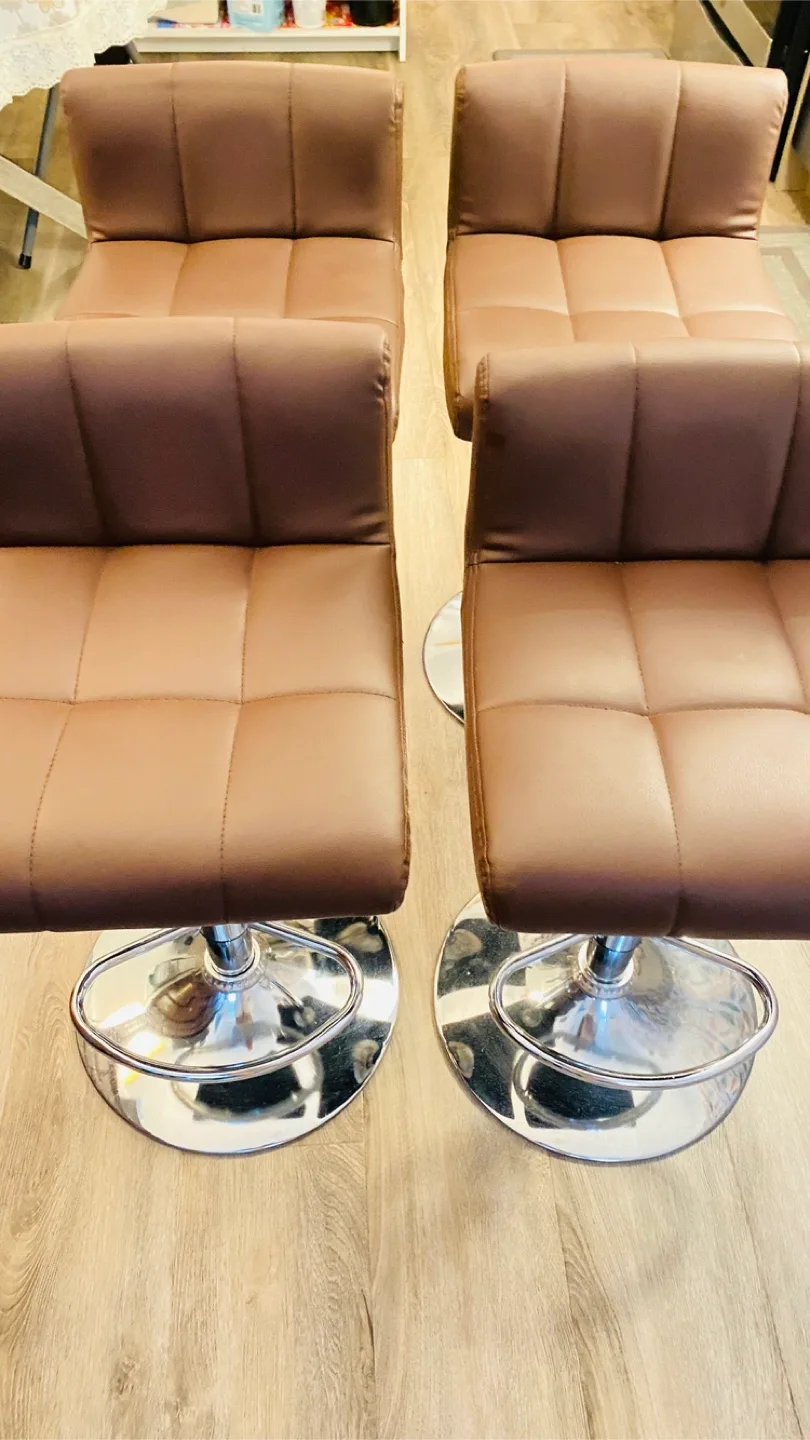 Brown Bar Stools - Set of Four thumbnail