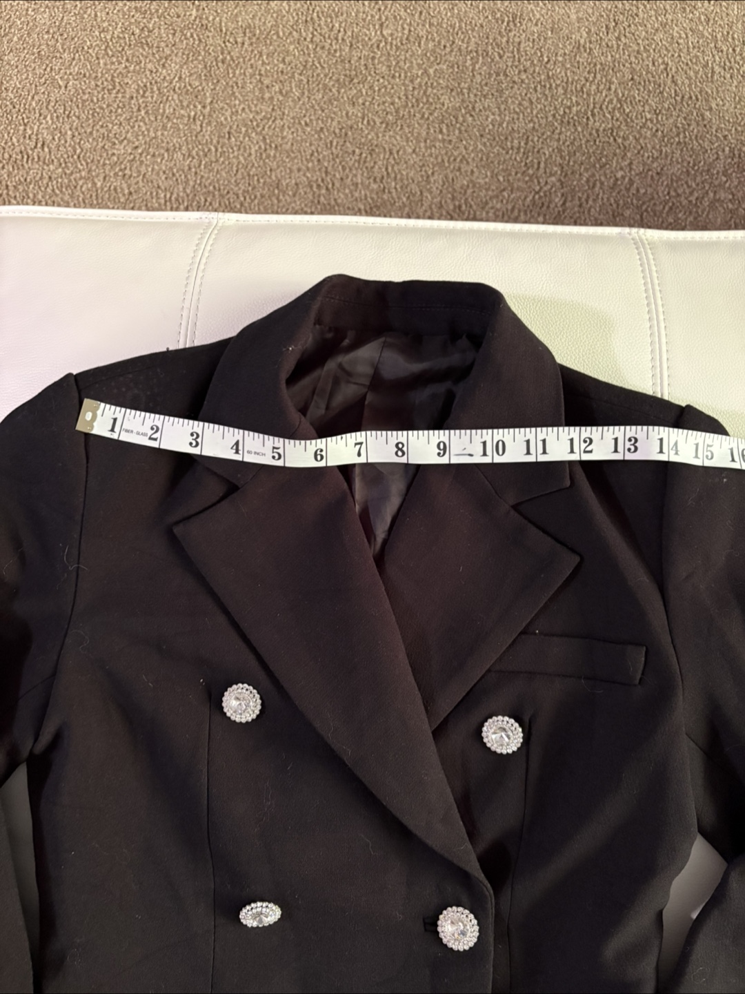 Alessandra Rich Runway Black Blazer with Rhinestone Buttons - photo 5