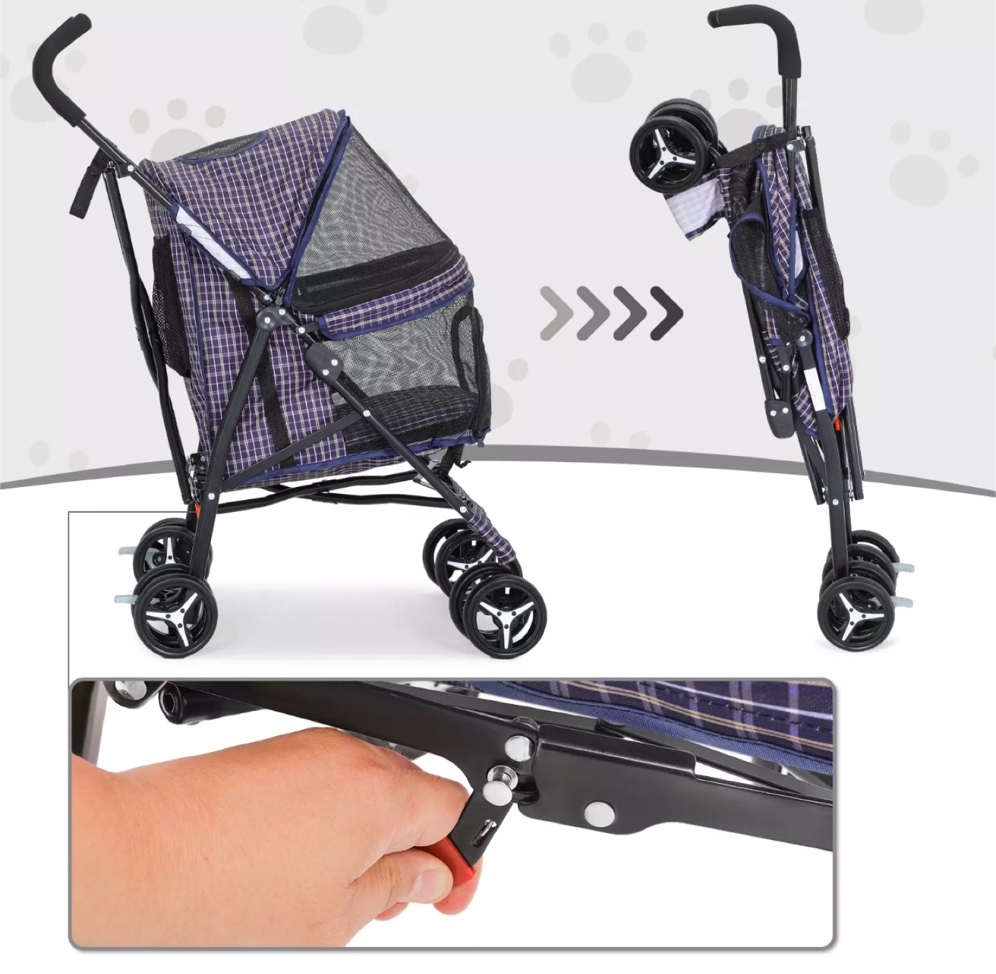 Pet Stroller with Mesh Cover - photo 2
