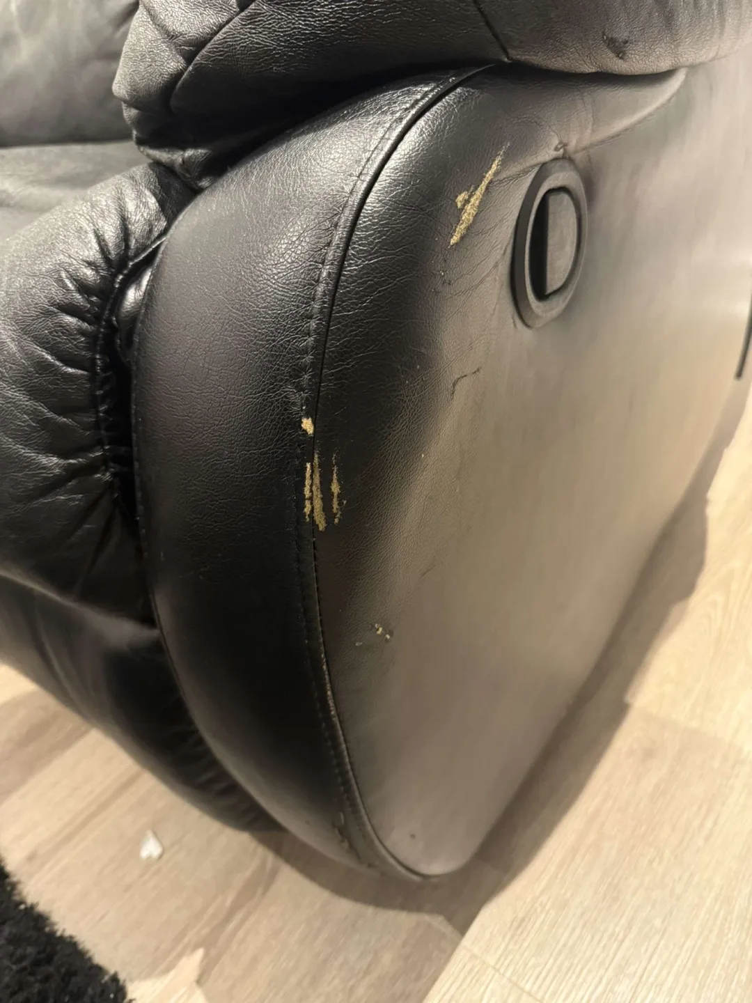 BOTH Black Leather Reclining Sofas image indicator(5)