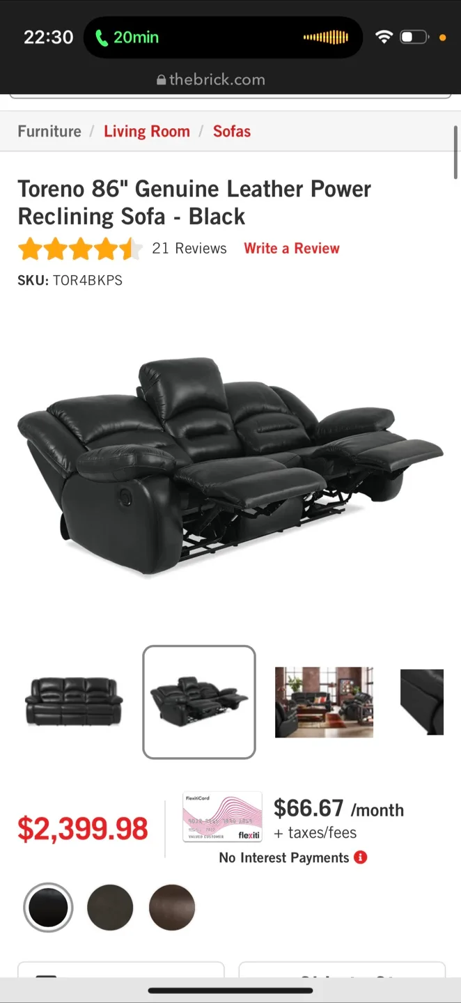 BOTH Black Leather Reclining Sofas image indicator(10)
