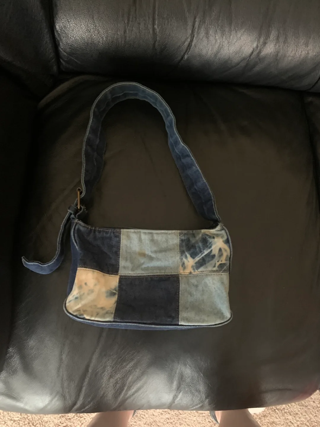 Denim Patchwork Shoulder Bag thumbnail