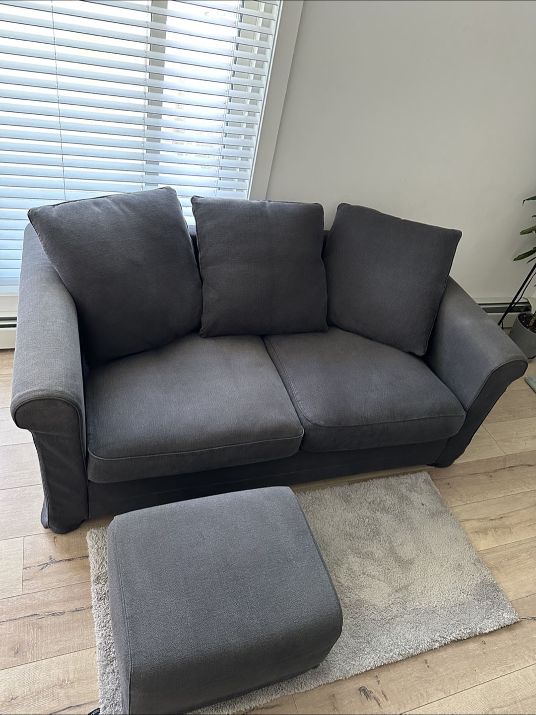 Dark Grey Sofa with Ottoman - photo 4