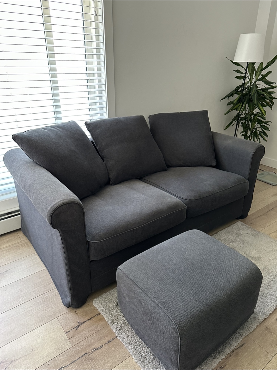 Dark Grey Sofa with Ottoman - photo 2