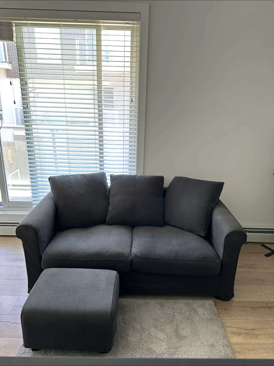 Dark Grey Sofa with Ottoman thumbnail