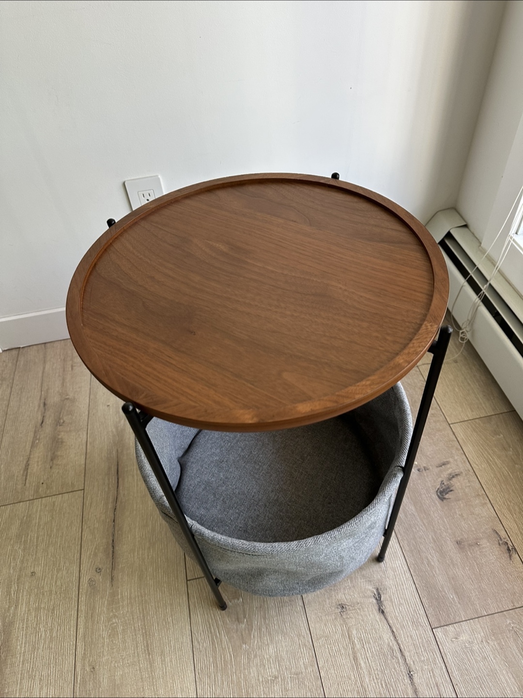 Round Side Table With Storage - photo 2