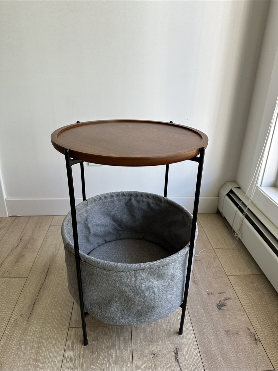 Round Side Table With Storage