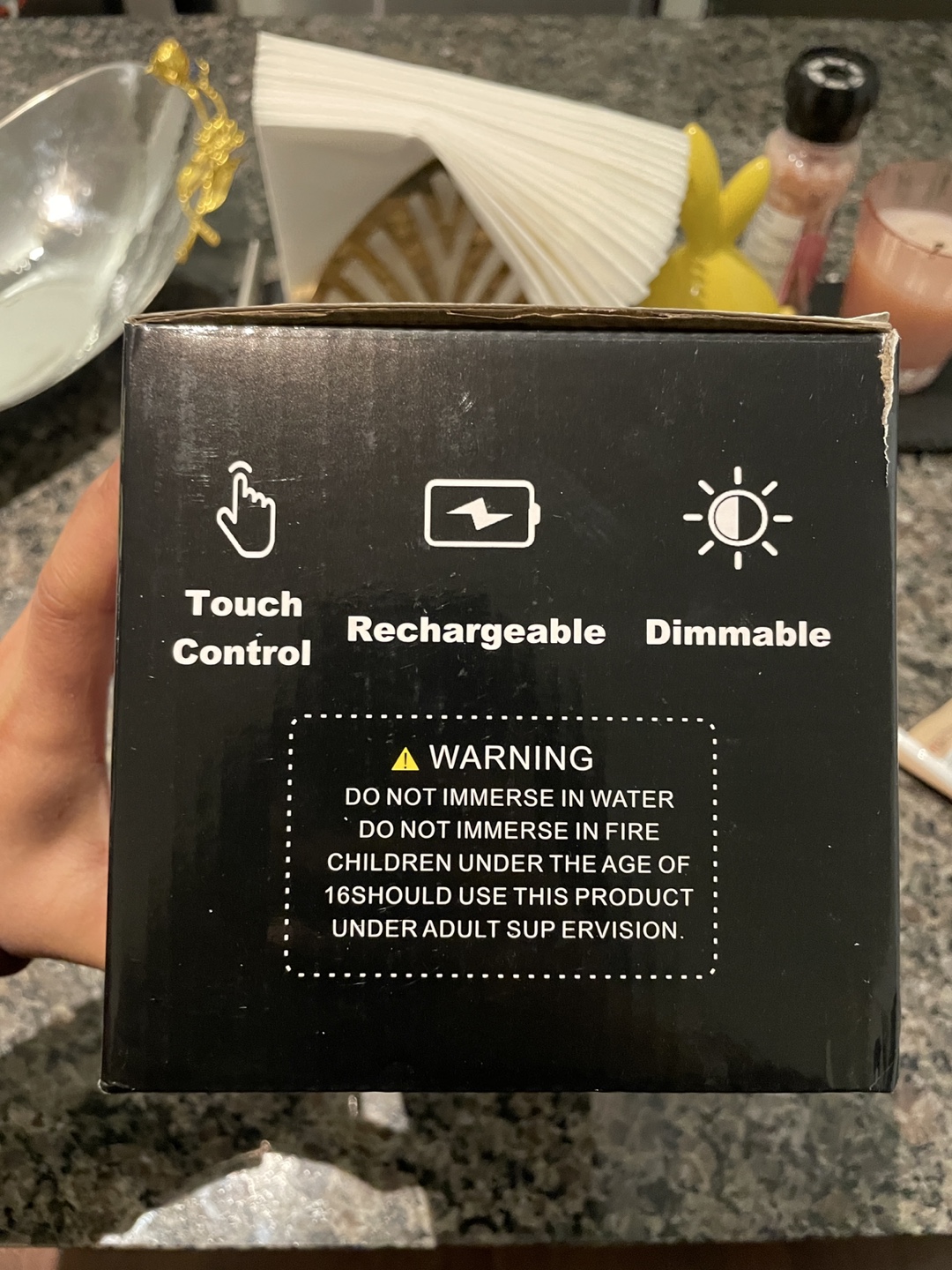 Black Cordless Rechargeable Waterproof Table Lamp - photo 3