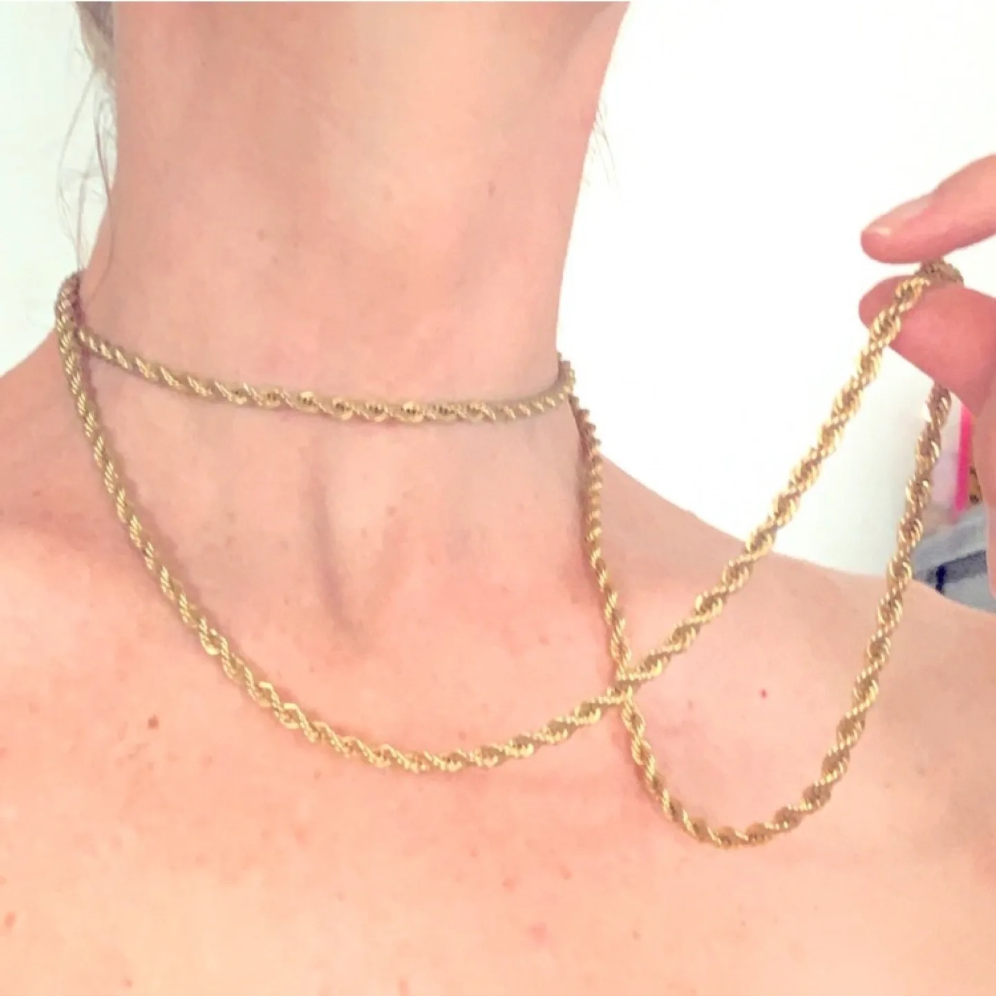 WEIGHTY 1970’s Goldfill Rope Chain. Very heavy with gold fill 💫! thumbnail