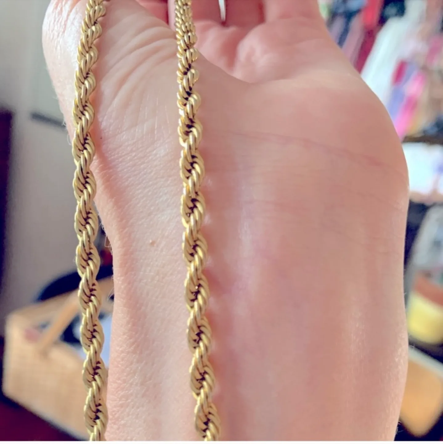 WEIGHTY 1970’s Goldfill Rope Chain. Very heavy with gold fill 💫! image indicator(3)