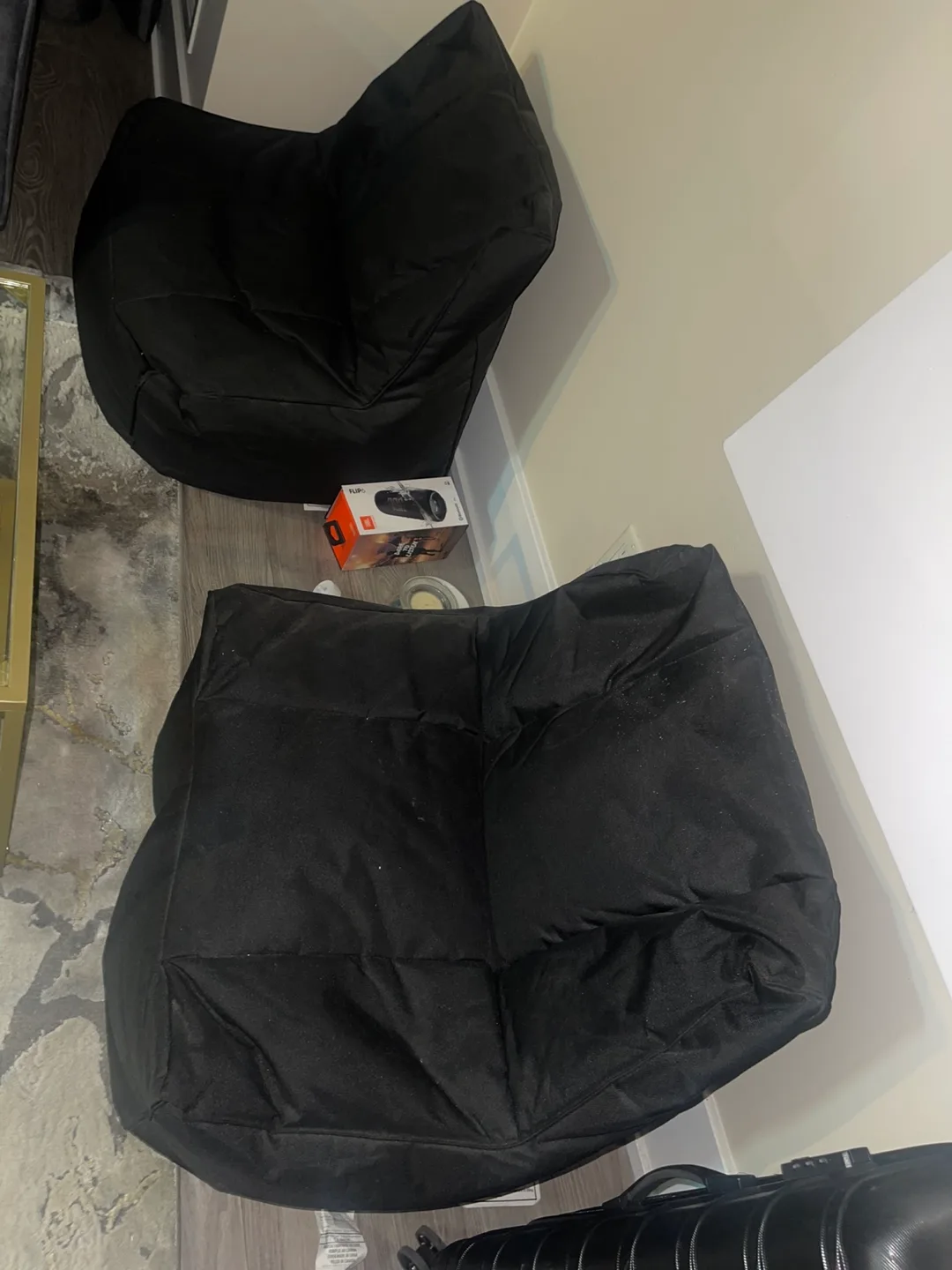 Black Beanbag Chair Set thumbnail