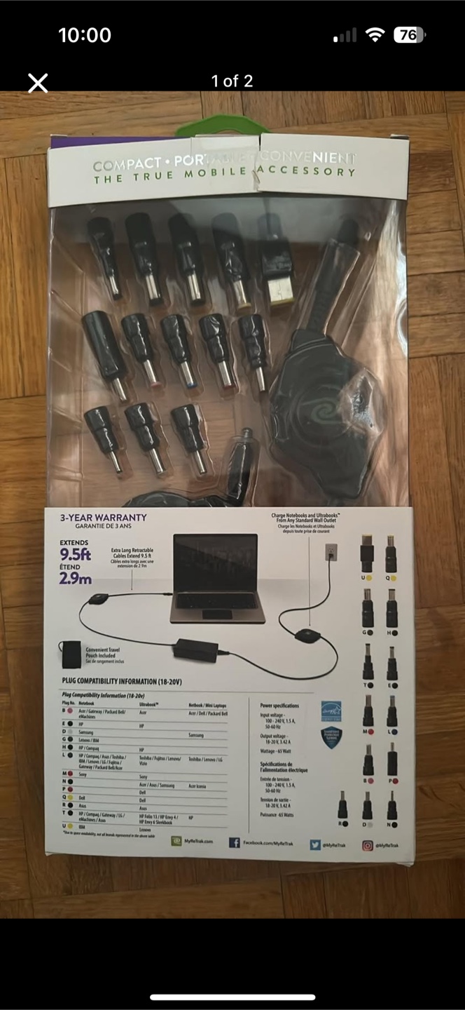 Netrak Universal 65W Laptop Charger - photo 2