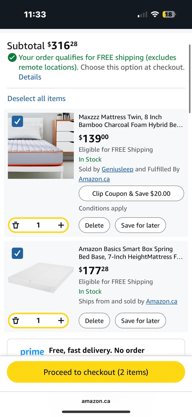Twin Mattress & 7inch Bed Base - photo 2