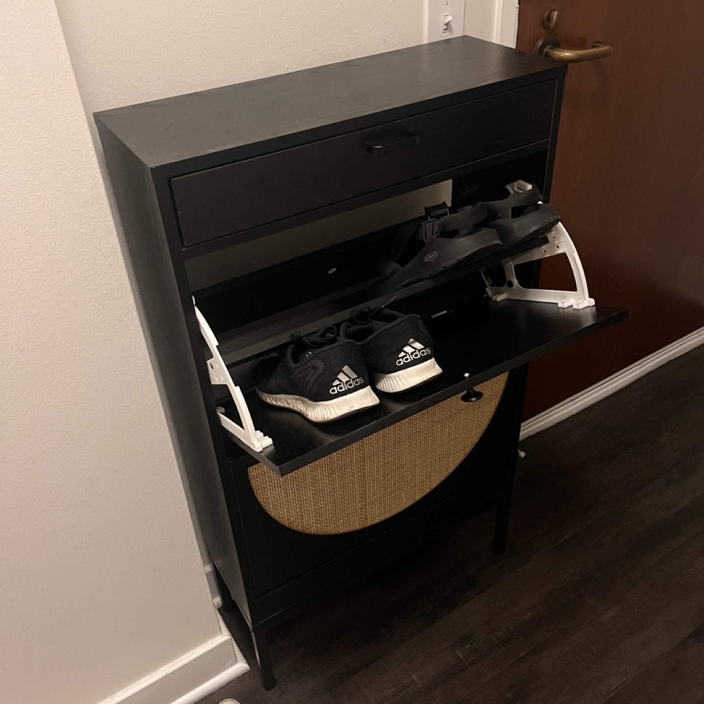 Black Shoe Storage Cabinet