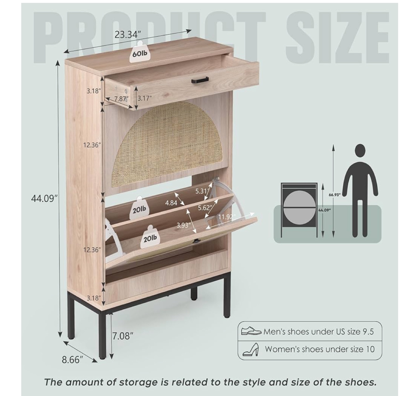 Black Shoe Storage Cabinet - photo 3