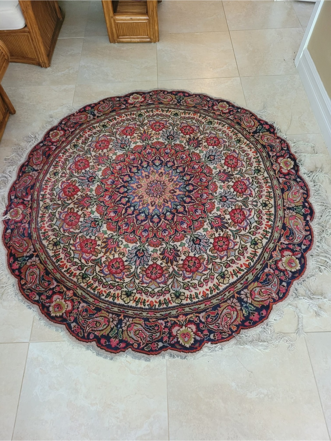 Circle handmade Persian rug
