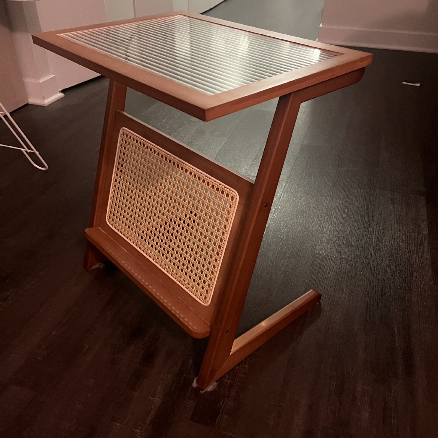 Mid Century Rattan Side Table