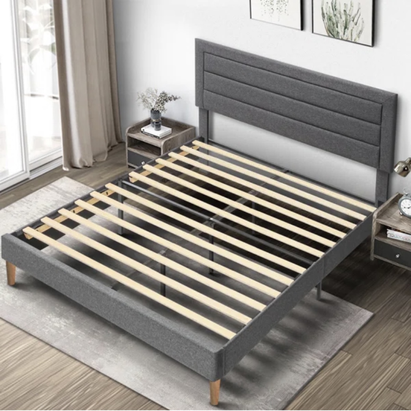 Gray Upholstered Bed - Queen - photo 3