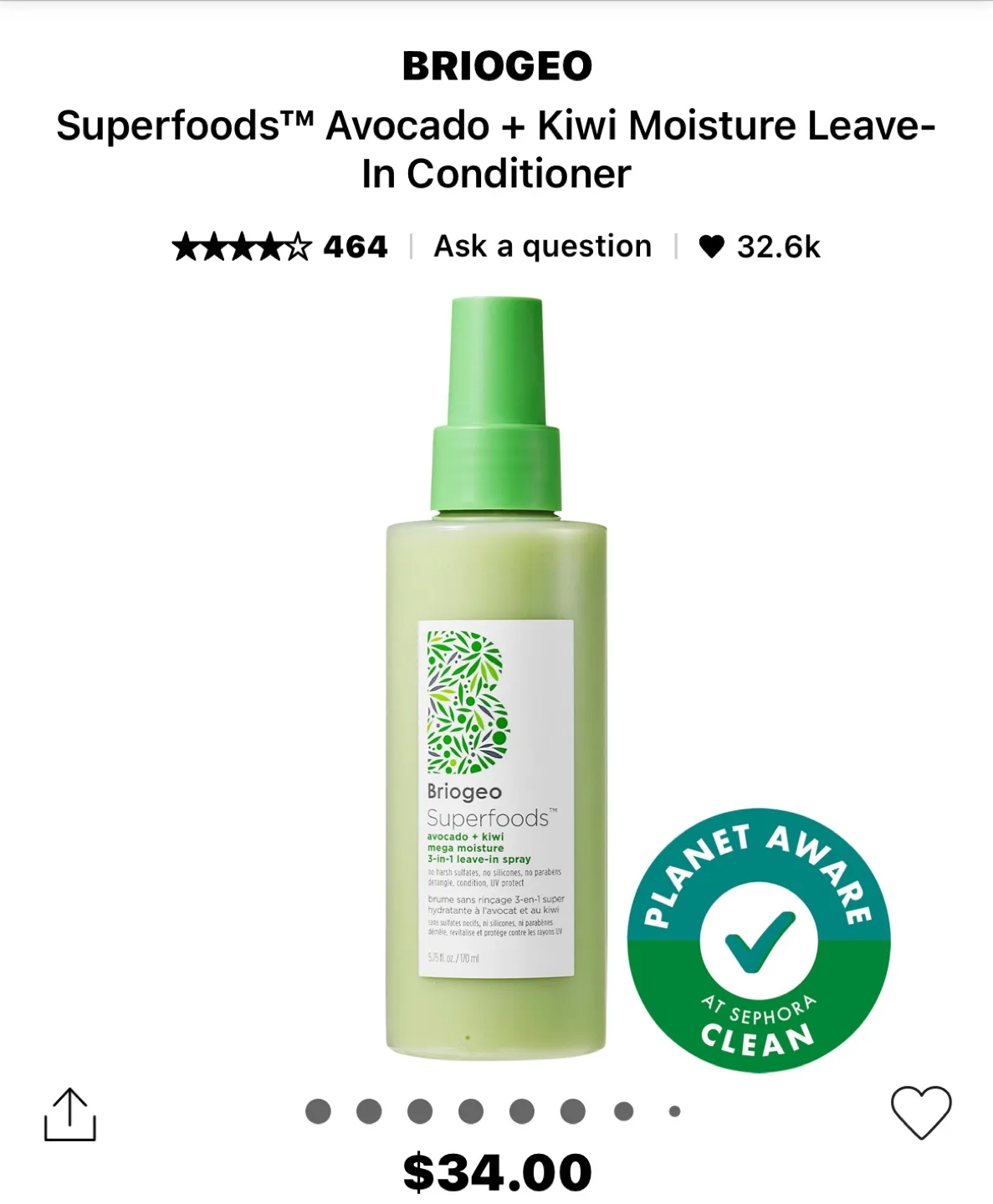 Briogeo Superfoods Avocado + Kiwi Moisture Leave-In Conditioner image indicator(6)