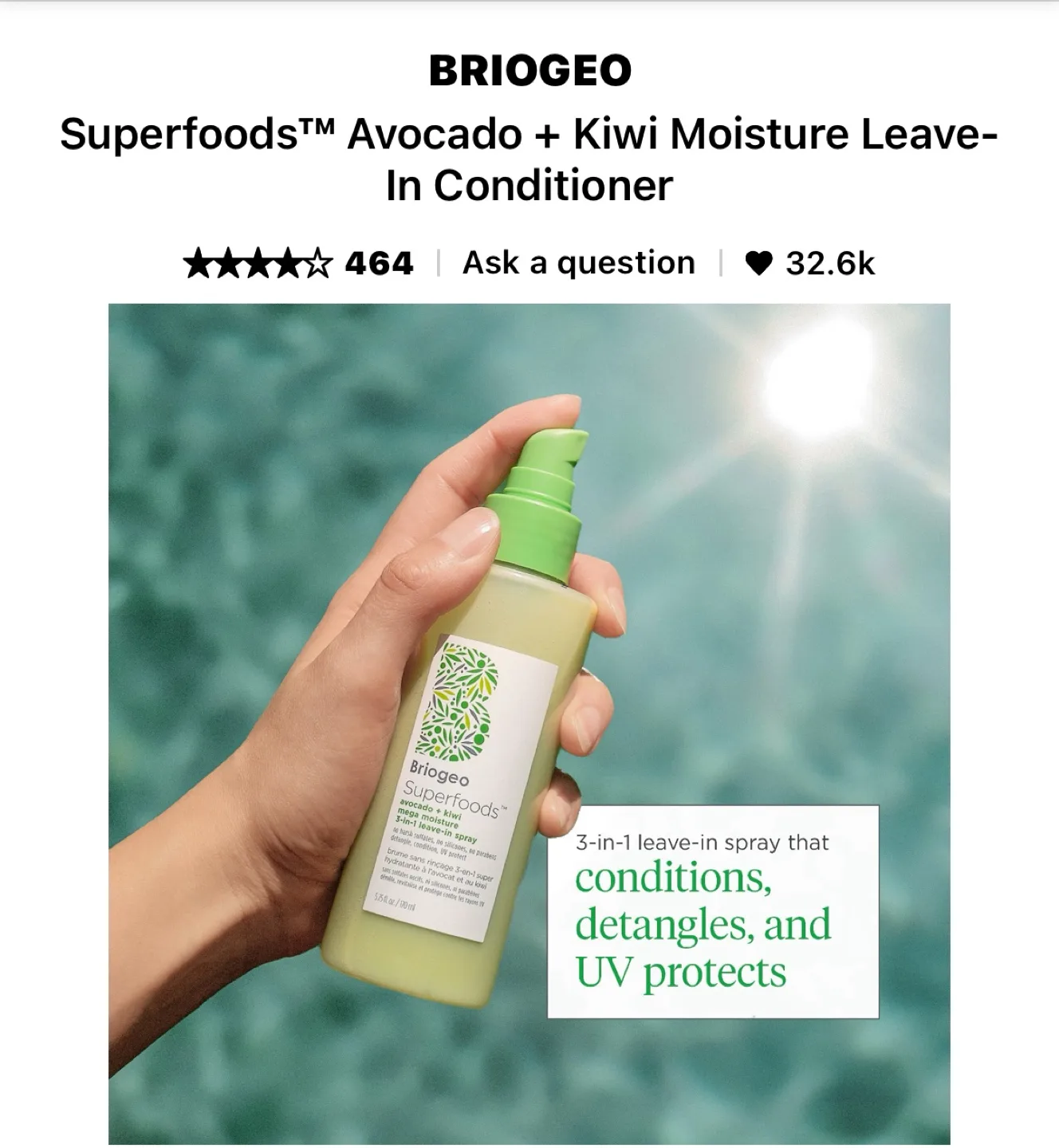Briogeo Superfoods Avocado + Kiwi Moisture Leave-In Conditioner image indicator(3)