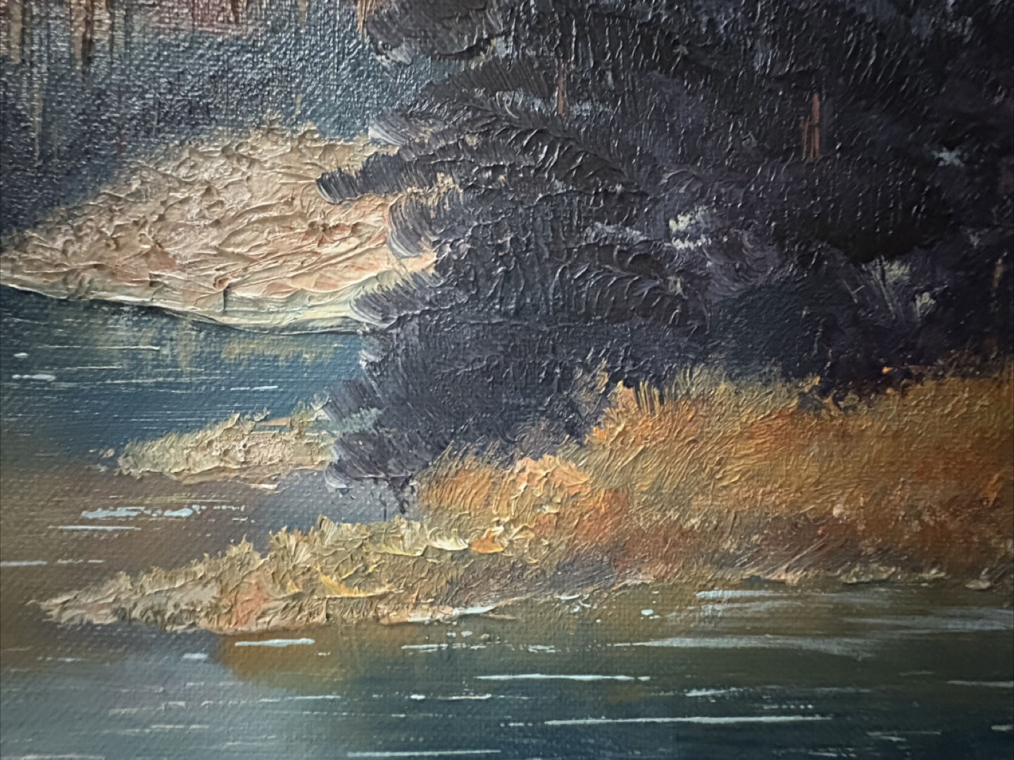 Vintage Oil Painting- Mountains and Stream - photo 5