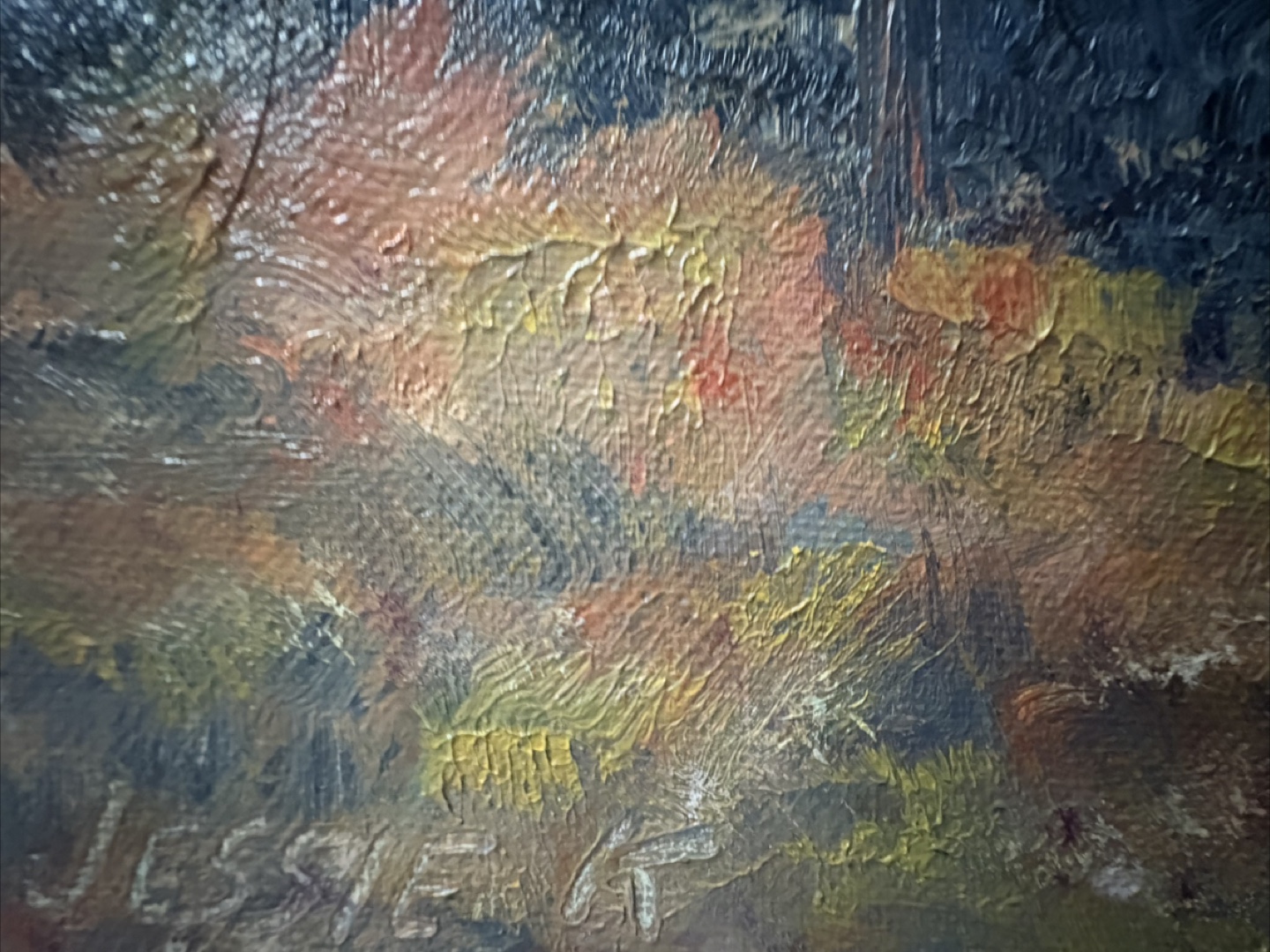 Vintage Oil Painting- Mountains and Stream - photo 3