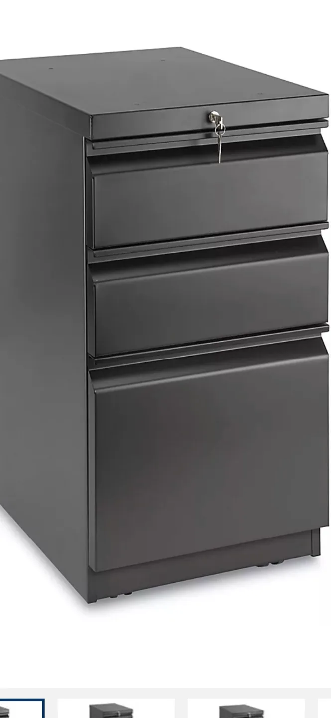3 Drawer Black Filing Cabinet (2) thumbnail