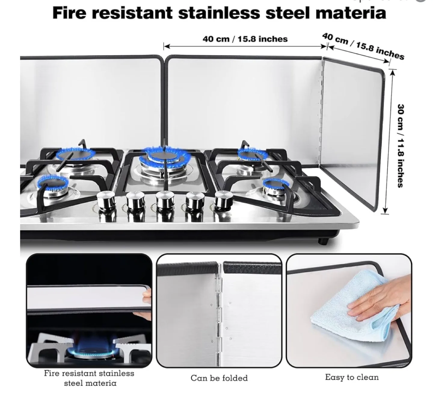 Brand New Qidaco Creek Stove Cooktop Oven Splatter Guard image indicator(2)