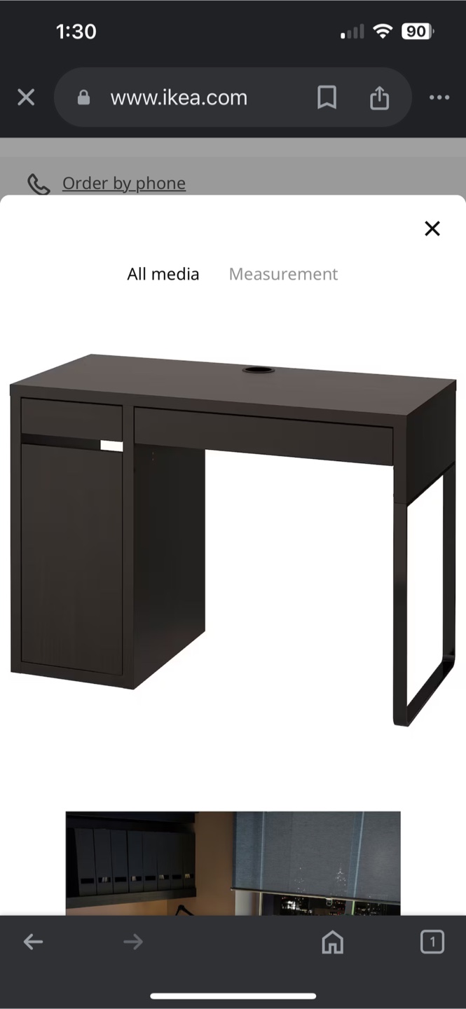 Ikea Black Desk with Drawers - photo 4
