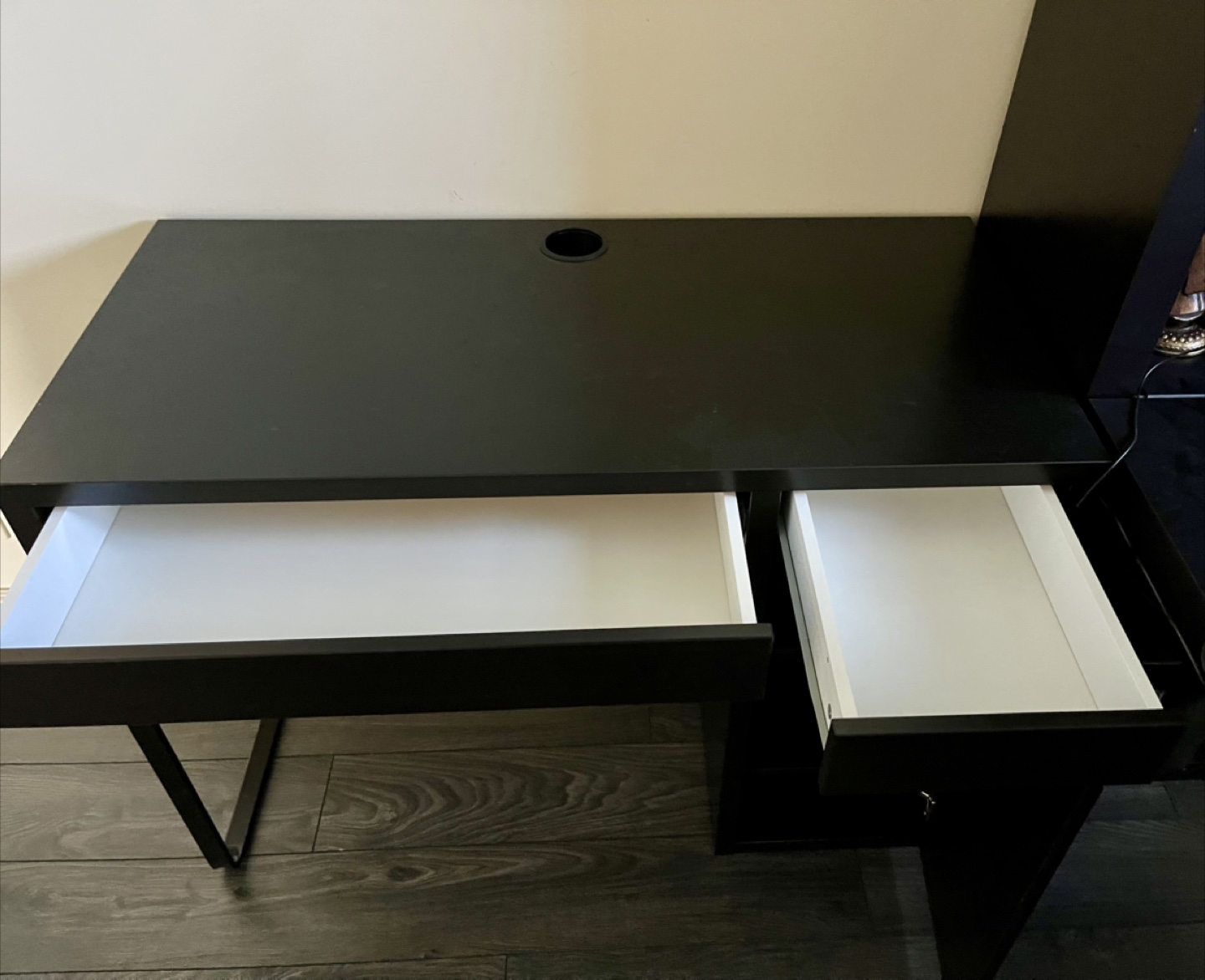 Ikea Black Desk with Drawers - photo 2