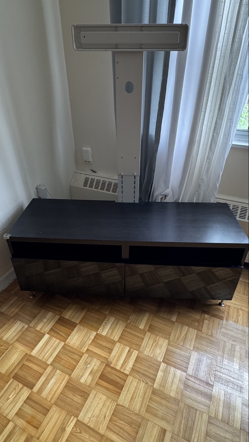 Black Media Console With Two Drawers