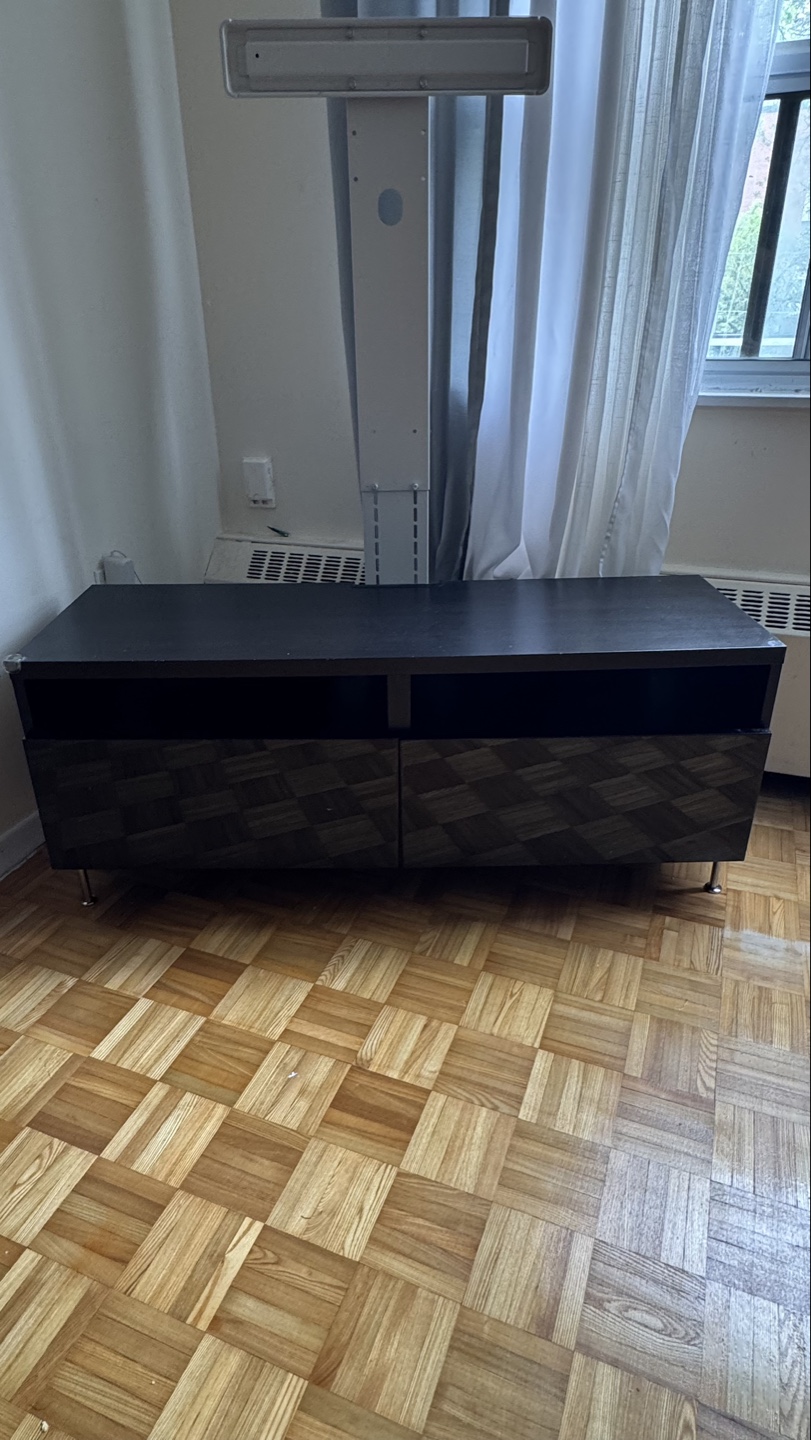 Black Media Console With Two Drawers - photo 2