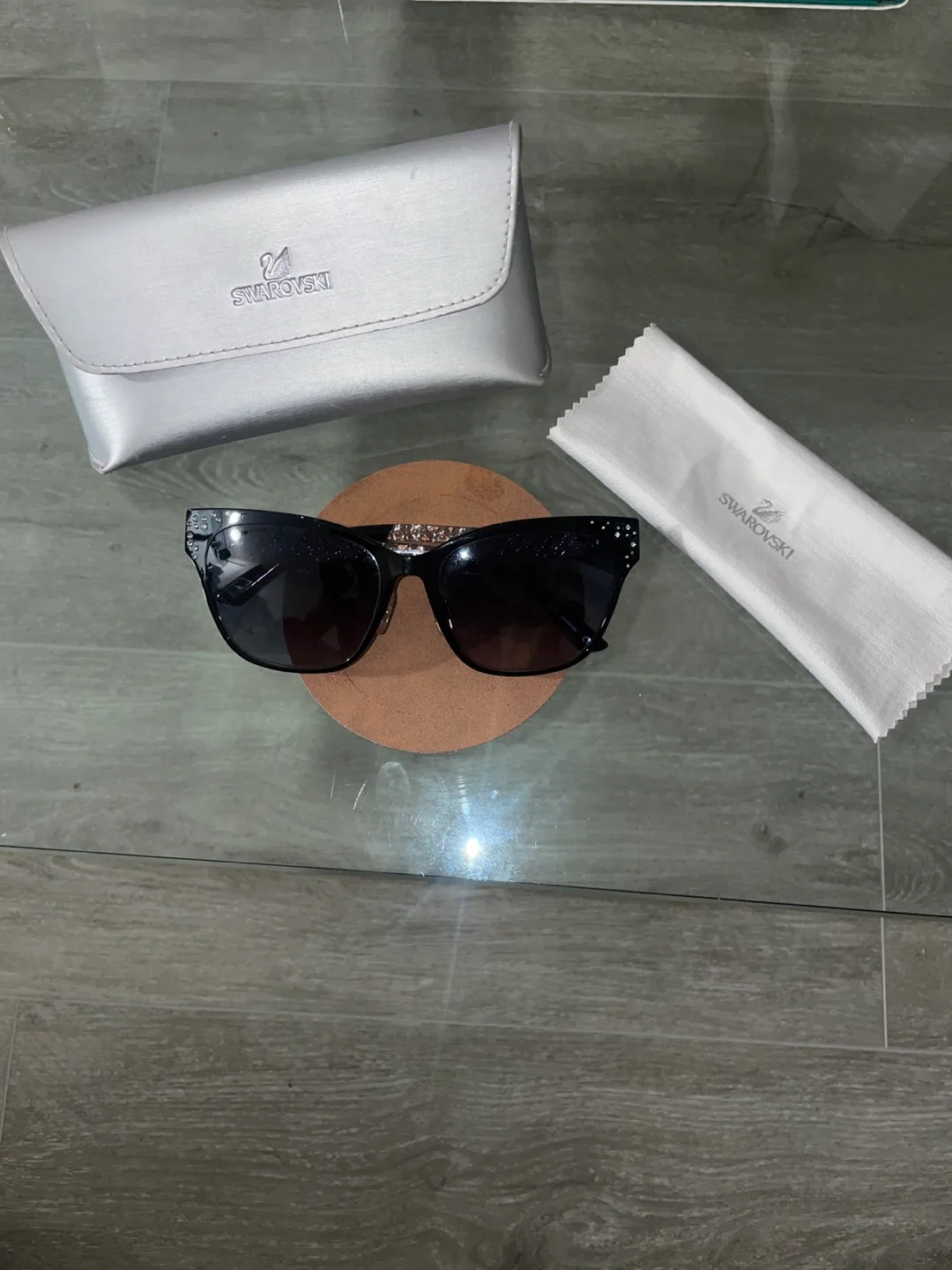 Swarovski Sunglasses with Case and Cleaning Cloth thumbnail