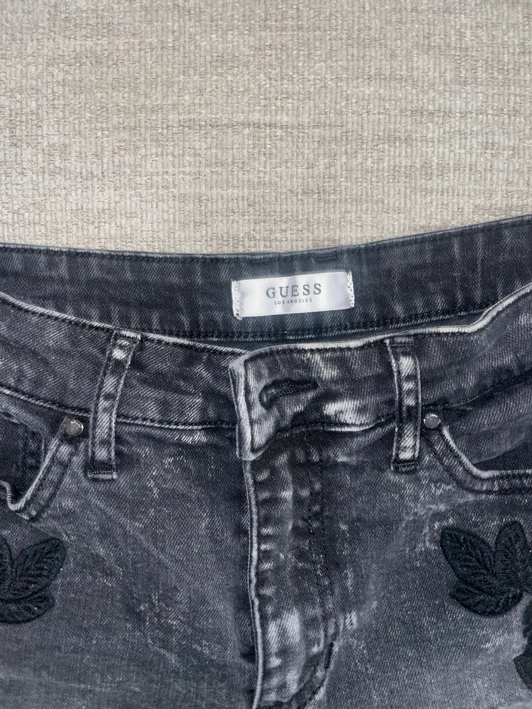 GUESS Black Denim Shorts image indicator(2)