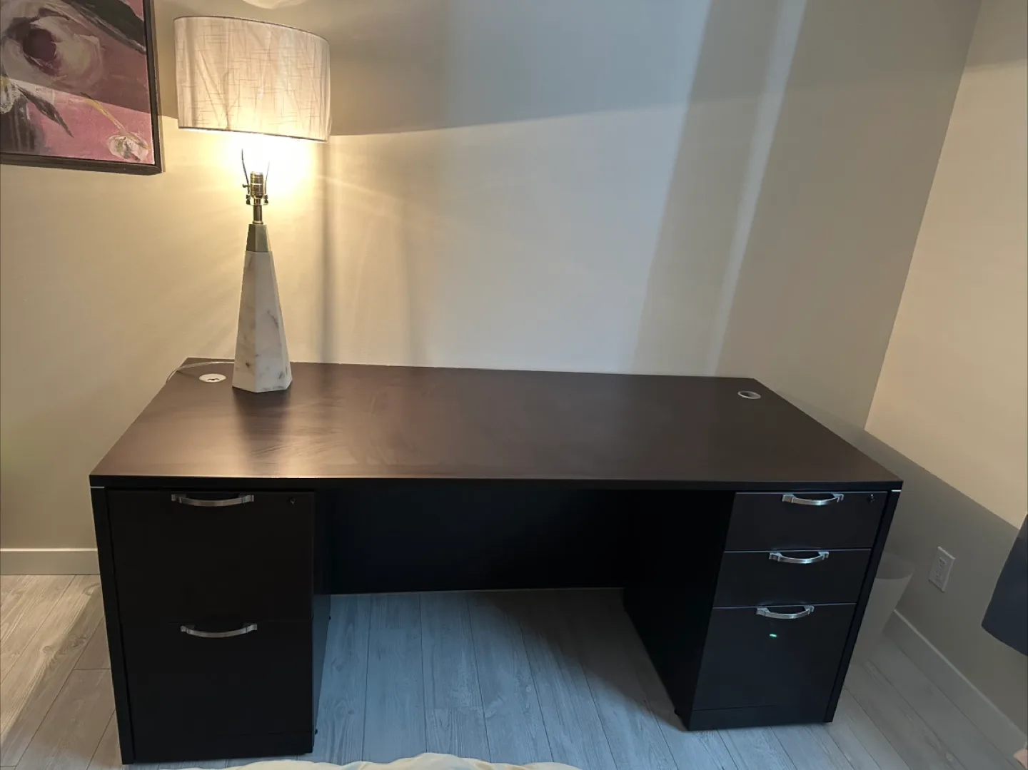 Dark Brown Desk with Storage thumbnail