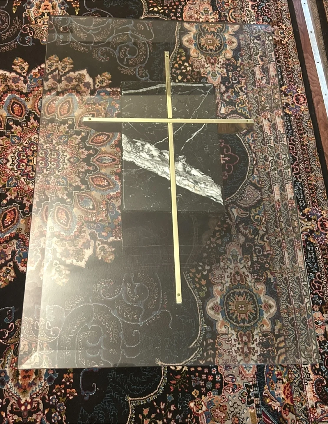 Vintage Coffee Table with Stone Base thumbnail