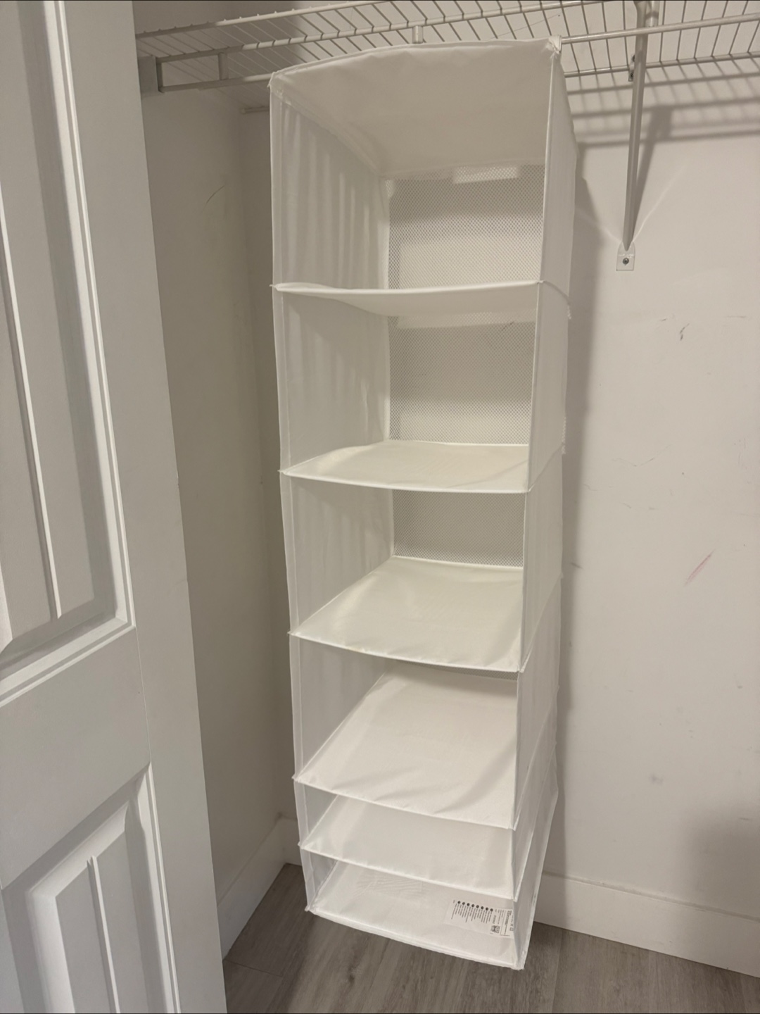White Hanging Closet Organizer