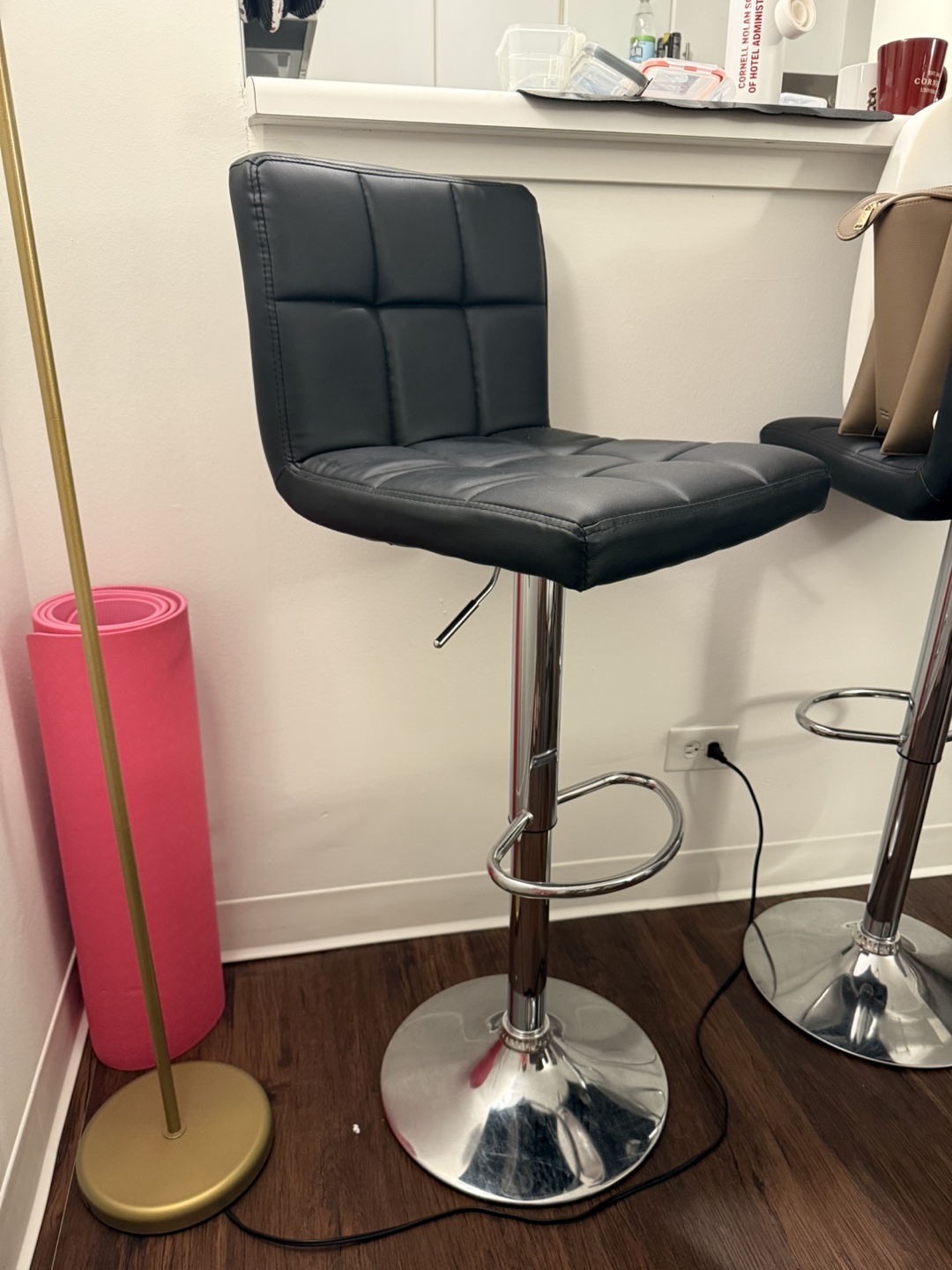 Adjustable Height Bar Stool (Black) (1/2) - photo 2