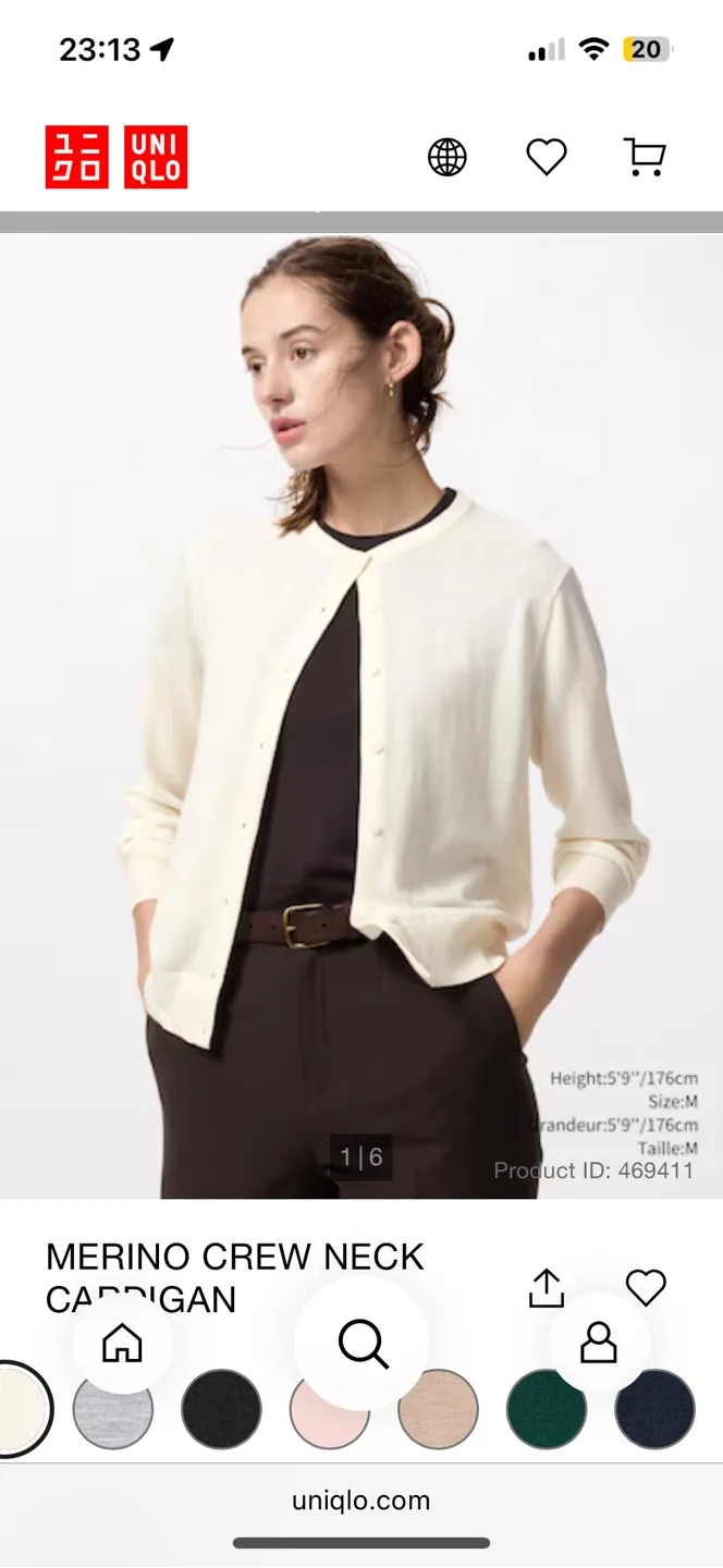 Uniqlo Merino Crew Neck Cardigan thumbnail