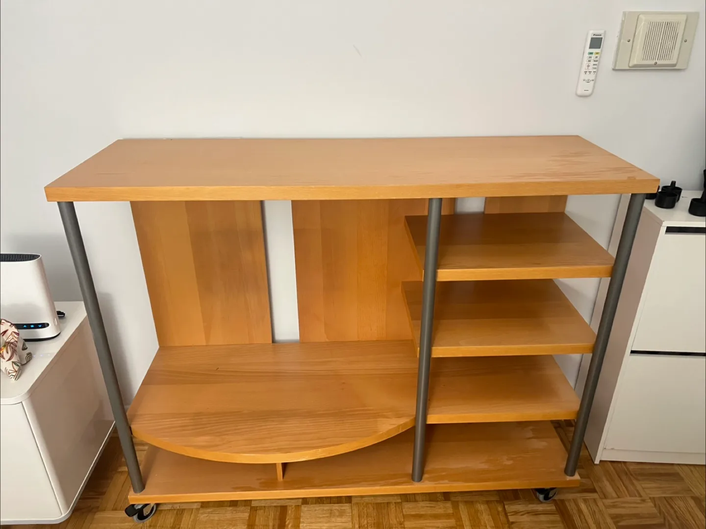 Wooden Media Centre - Rolling TV Stand thumbnail